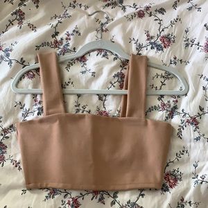 Zara Women’s small tan square neck crop w/ tag